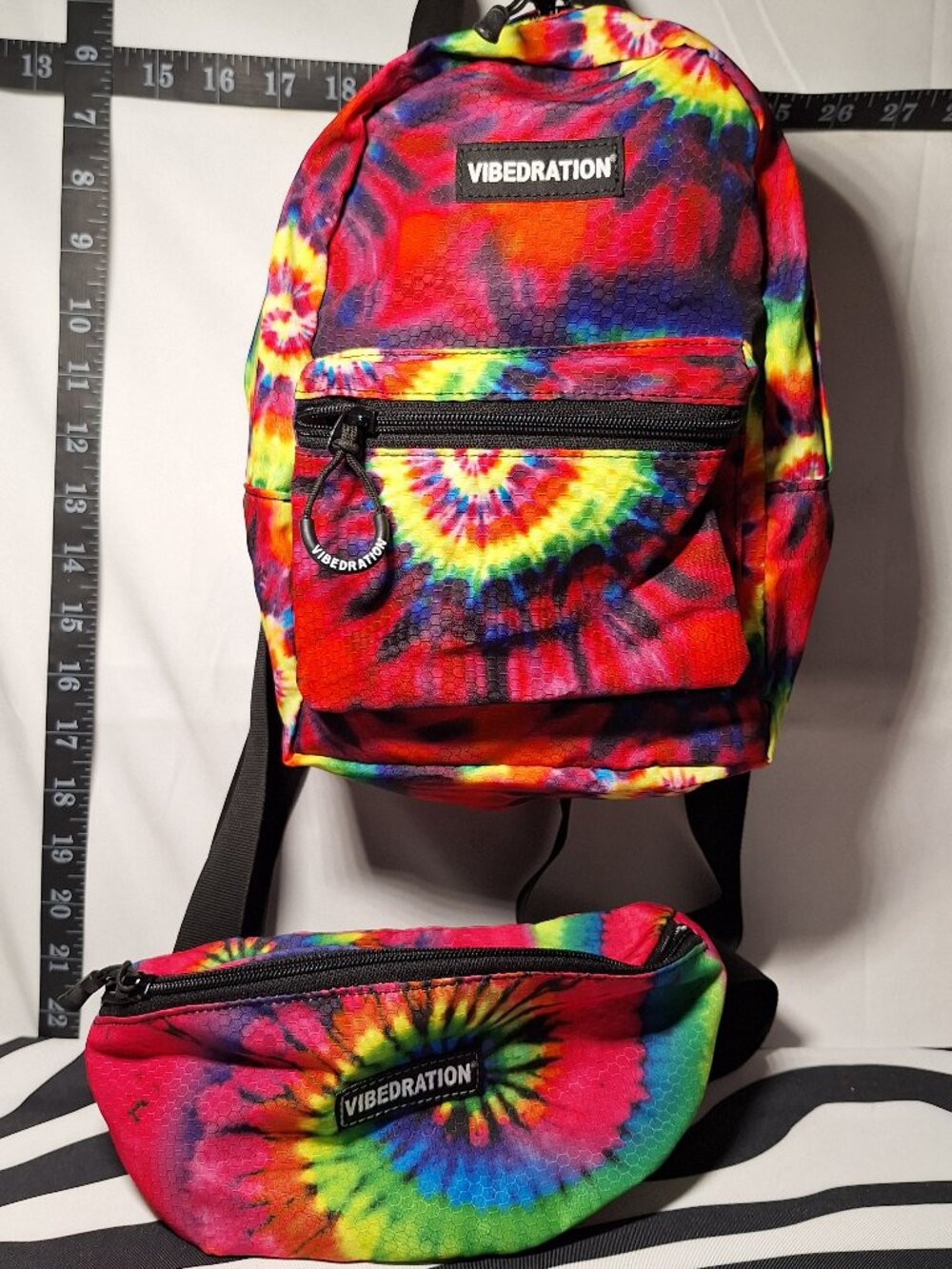 Vibedration Hydration Backpack Small w/o bladder with matching bag Tie Dye